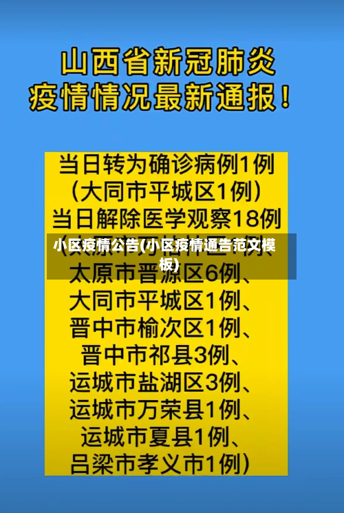 小区疫情公告(小区疫情通告范文模板)