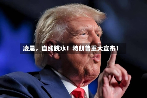 凌晨，直线跳水！特朗普重大宣布！