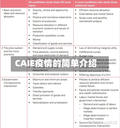 CAIE疫情的简单介绍