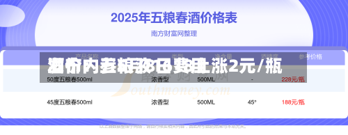 酒价内参5月8日费用发布：五粮液1618上涨2元/瓶