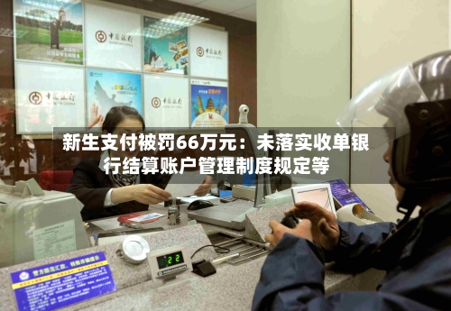 新生支付被罚66万元：未落实收单银行结算账户管理制度规定等